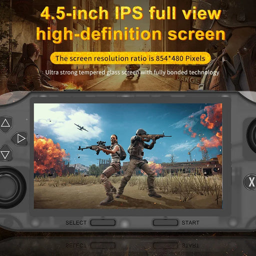 AMPOWN SF3000HD Handheld Game Console HD TV Connection WiFi Multiplayer Gaming Device - Transparent Black/64GB Standard - 2