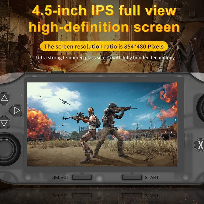 AMPOWN SF3000HD Handheld Game Console HD TV Connection WiFi Multiplayer Gaming Device - Transparent Black/64GB Standard - 2