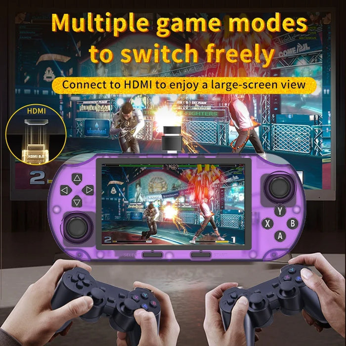 AMPOWN SF3000HD Handheld Game Console HD TV Connection WiFi Multiplayer Gaming Device - Transparent Black/64GB Standard - 5
