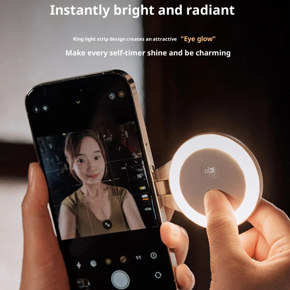 PGYTECH MagGlow Compatible with MagSafe Mobile Phone LED Fill Light 3 Color Temperatures Portable Photography Lamp - Misty Grey - 6