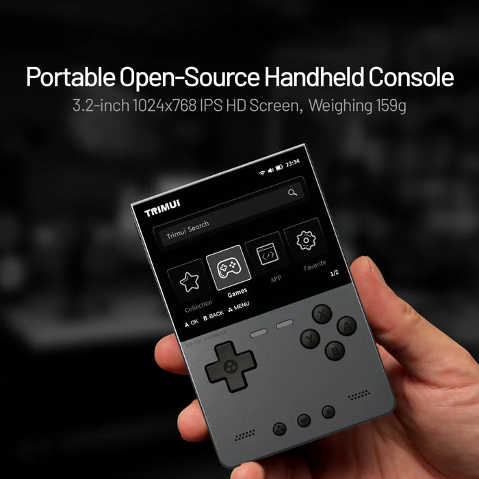 TRIMUI BRICK Hammer Handheld Video Game Console 3.2 Inch IPS Screen Retro Arcade Gamepad, with 64GB Card - Black - 7