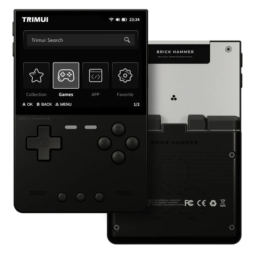 TRIMUI BRICK Hammer Handheld Video Game Console 3.2 Inch IPS Screen Retro Arcade Gamepad, without TF Card - Black - 1