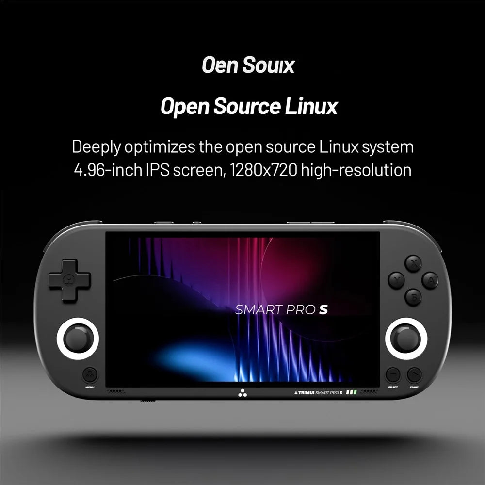 TRIMUI Smart Pro S TG5050 4.96 inch IPS Screen Portable Retro Game Console Bluetooth-Compatible Handheld Gaming Console (No Card) - Black - 3