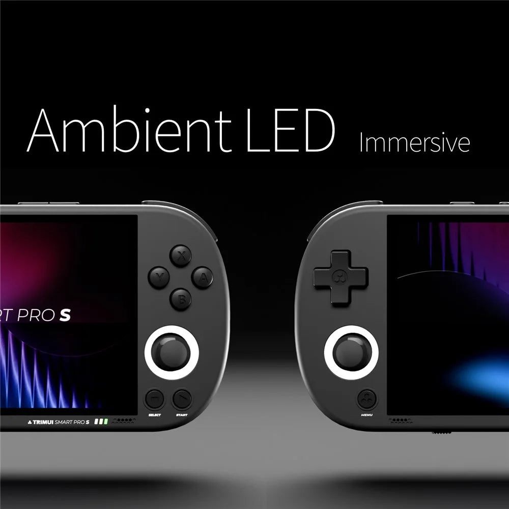 TRIMUI Smart Pro S TG5050 4.96 inch IPS Screen Portable Retro Game Console Bluetooth-Compatible Handheld Gaming Console (No Card) - Black - 4