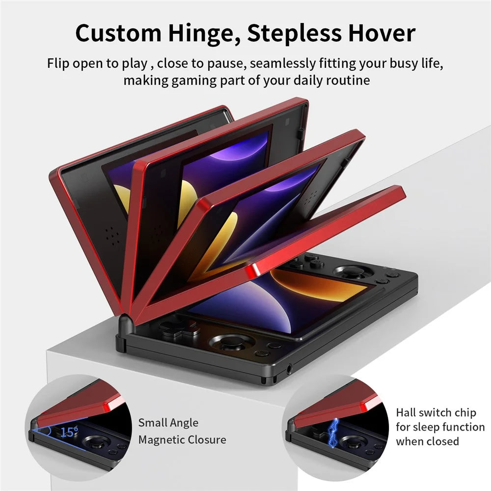 ANBERNIC RG DS Handheld Game Console Retro Arcade Android Open Source Console with Dual IPS Screens (3+32G) without Games - Red  /  Black - 4