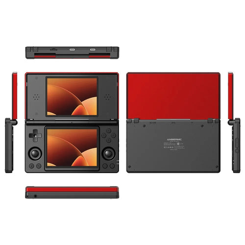 ANBERNIC 256G RG DS Handheld Game Console Retro Arcade Open Source Console with Dual IPS Screens - Red  /  Black - 1