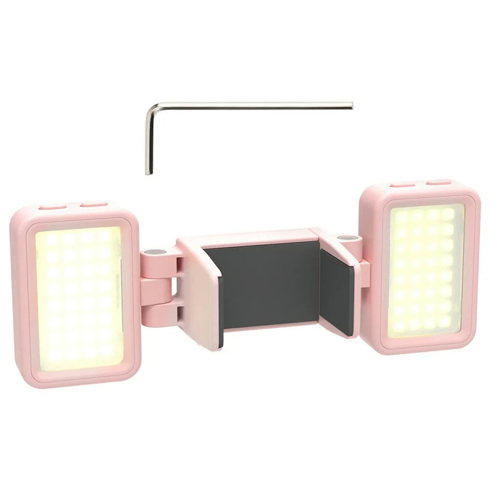 SUNNYLIFE OP3-L068 For DJI Osmo Pocket 3 Clip-on Dual Fill Light Three Color Temperature Dimmable Photography Lamp - Pink - 1