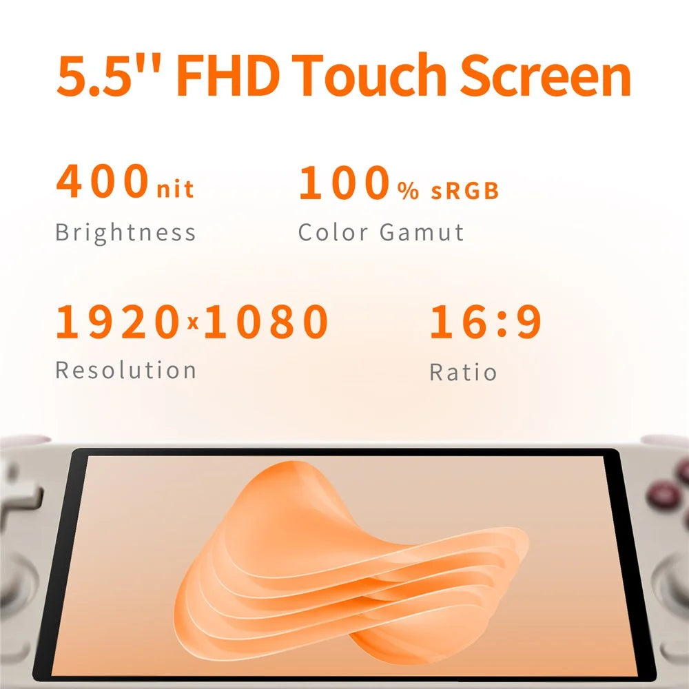 MANGMI AIR X Retro Handheld Game Console 4GB+64GB 5.5 Inch IPS Display Android 14 Gaming Device, No TF Card - Grey - 4
