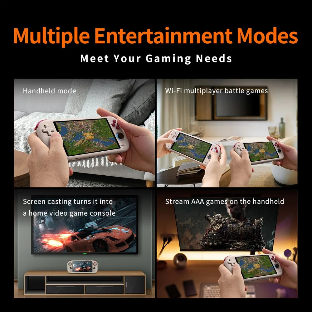 MANGMI AIR X Retro Handheld Game Console 4GB+64GB 5.5 Inch IPS Display Android 14 Gaming Device, No TF Card - Grey - 5