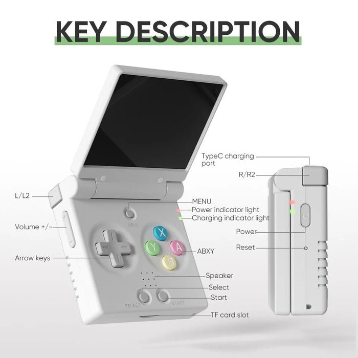 MIYOO Mini Flip Handheld Game Console 2.8 Inch IPS Screen Retro Arcade Gaming Device (No Card) - Black - 7