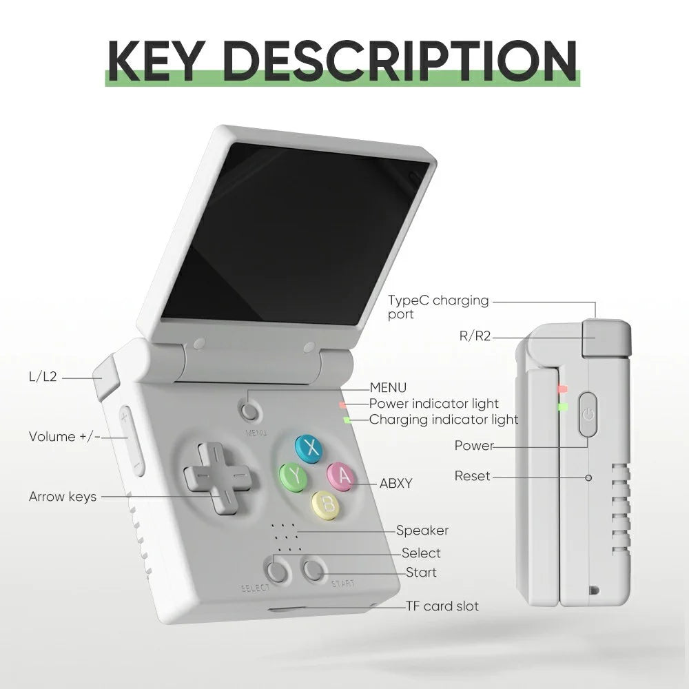 MIYOO Mini Flip Retro Handheld Game Console Flip Design Open Source Portable Gamepad with 64GB TF Card - Black - 3