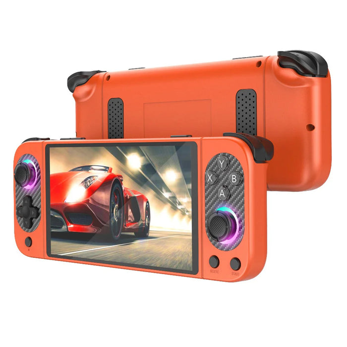 D50MAX Retro Gamepad without TF Card 5 Inch IPS Touch Screen Android Handheld Gaming Console with RGB Light - Orange - 2