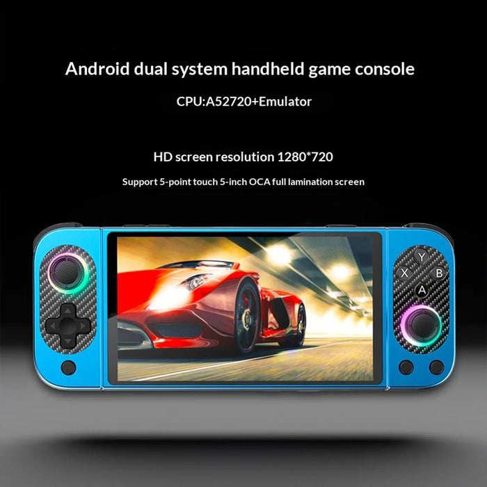 D50MAX Retro Gamepad with 64GB TF Card 5 Inch IPS Touch Screen Android Handheld Gaming Console with RGB Light - Orange - 4