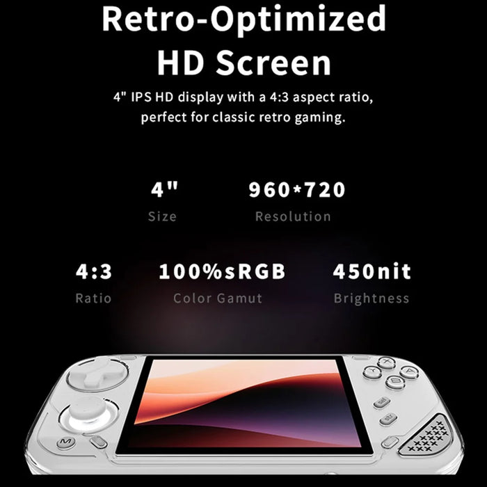 MINI LONG1 Video Gamepad without TF Card 4 Inch IPS Screen WiFi Wireless Retro Handheld Gaming Console - White - 3