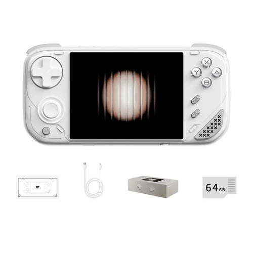 MINI LONG1 Video Gamepad with 64GB TF Card 4 Inch IPS Screen WiFi Wireless Retro Handheld Gaming Console - White - 1