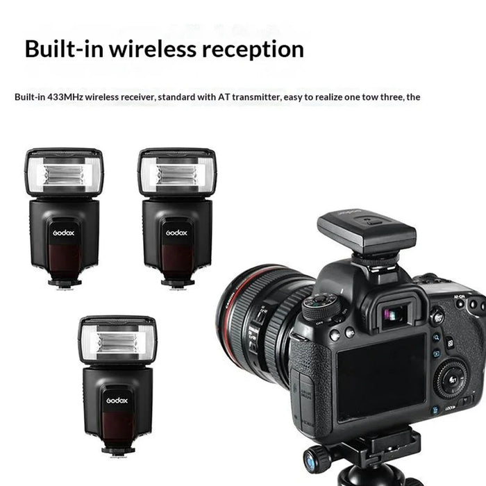 GODOX TT560 II Camera Flash 433MHz Wireless Receiver Hot Shoe Flash Light for Canon Nikon Sony - Black - 4