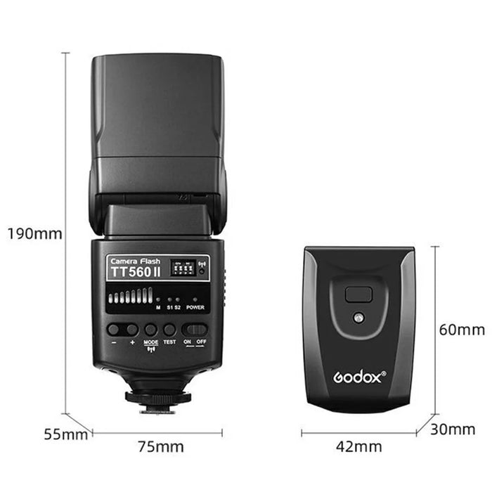 GODOX TT560 II Camera Flash 433MHz Wireless Receiver Hot Shoe Flash Light for Canon Nikon Sony - Black - 7