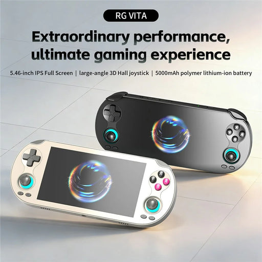 ANBERNIC RG VITA 5.46 Inch IPS Gaming Handheld Game Console Built in 3GB+64GB Streaming Android 12 T618 Octa-Core Competitive Gaming Machine - White - 2