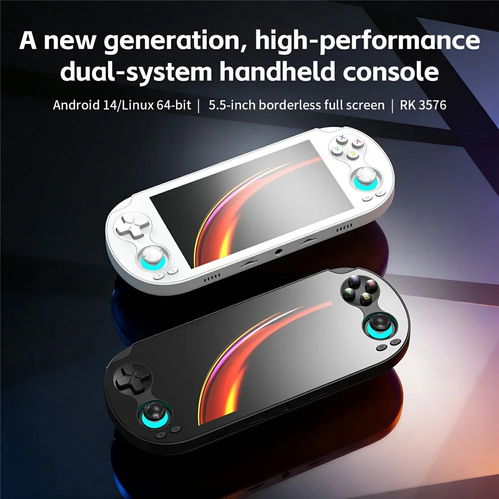 ANBERNIC RG VITA Pro Android 14 Linux Handheld Game Console Bulit in 4GB+64GB Streaming Competitive Gaming Machine with 16GB System Card - White - 4