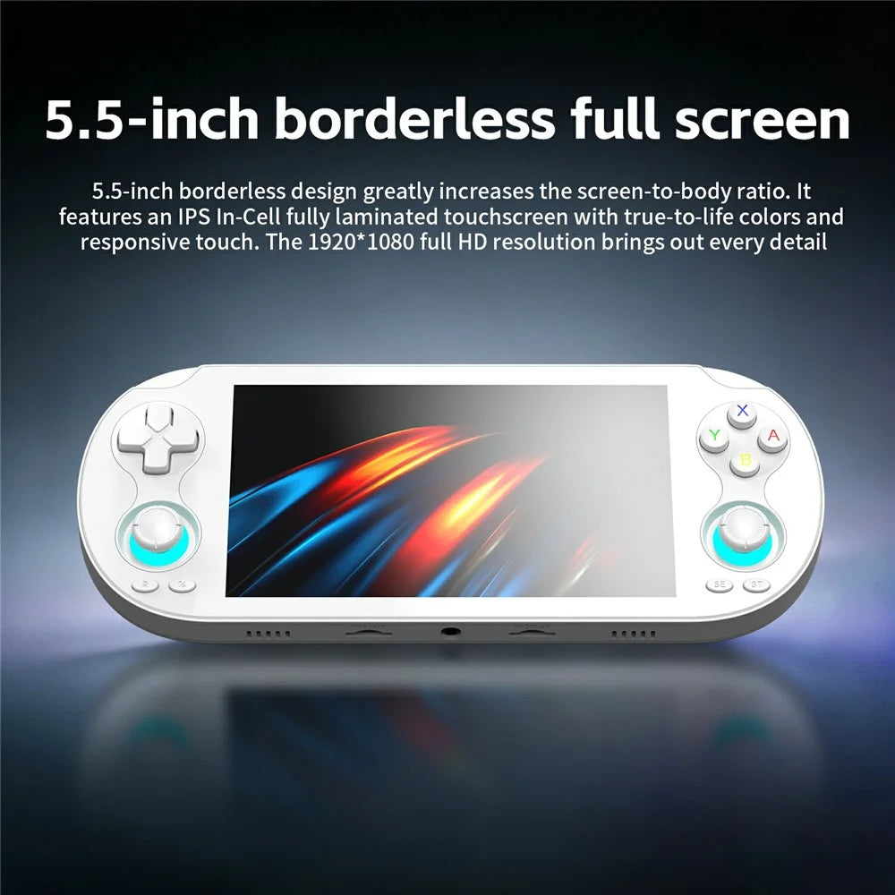 ANBERNIC RG VITA Pro Android 14 Linux Handheld Game Console Bulit in 4GB+64GB Streaming Competitive Gaming Machine with 16GB System Card - White - 5
