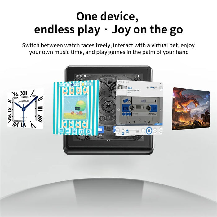 ANBERNIC RG Rotate Handheld Game Console 3.5 Inch Touchscreen Android 12 Portable Retro Gaming Device with Rotating Screen - Black - 4