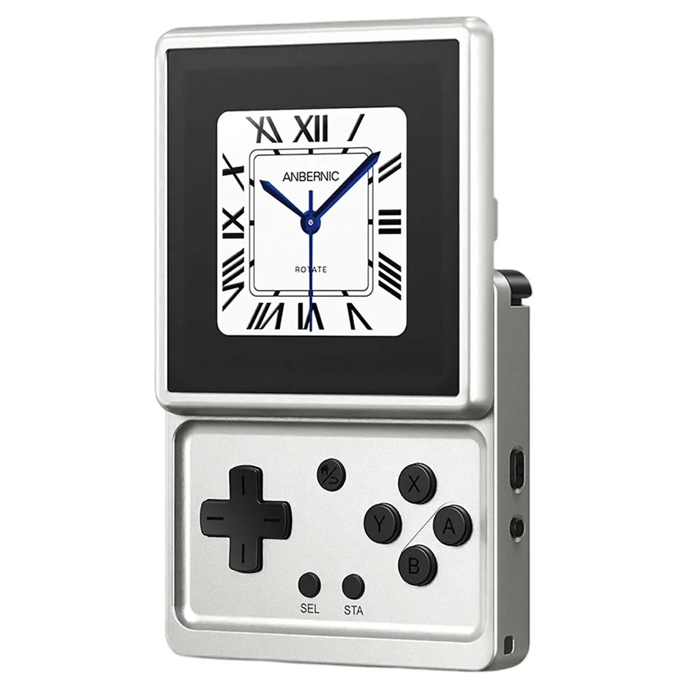 ANBERNIC RG Rotate Handheld Game Console 3.5 Inch IPS Touchscreen Aluminum Alloy Rotatable Screen Android 12 Gaming Device - Silver - 1