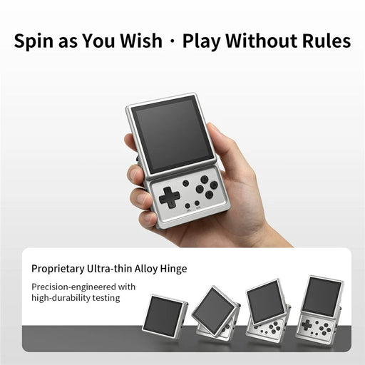 ANBERNIC RG Rotate Handheld Game Console 3.5 Inch IPS Touchscreen Aluminum Alloy Rotatable Screen Android 12 Gaming Device - Silver - 2
