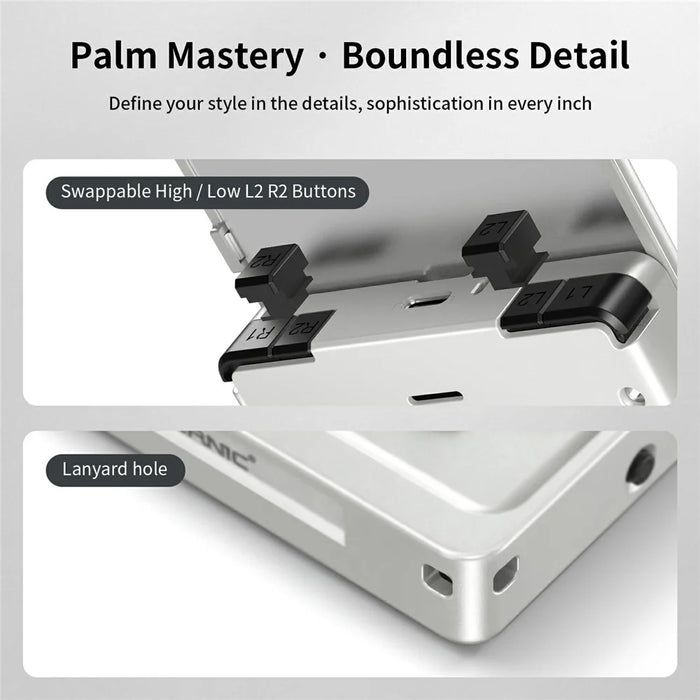 ANBERNIC RG Rotate Handheld Game Console 3.5 Inch IPS Touchscreen Aluminum Alloy Rotatable Screen Android 12 Gaming Device - Silver - 3