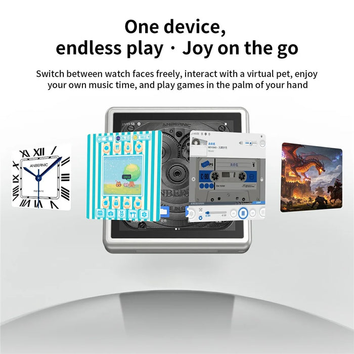 ANBERNIC RG Rotate Handheld Game Console 3.5 Inch IPS Touchscreen Aluminum Alloy Rotatable Screen Android 12 Gaming Device - Silver - 4