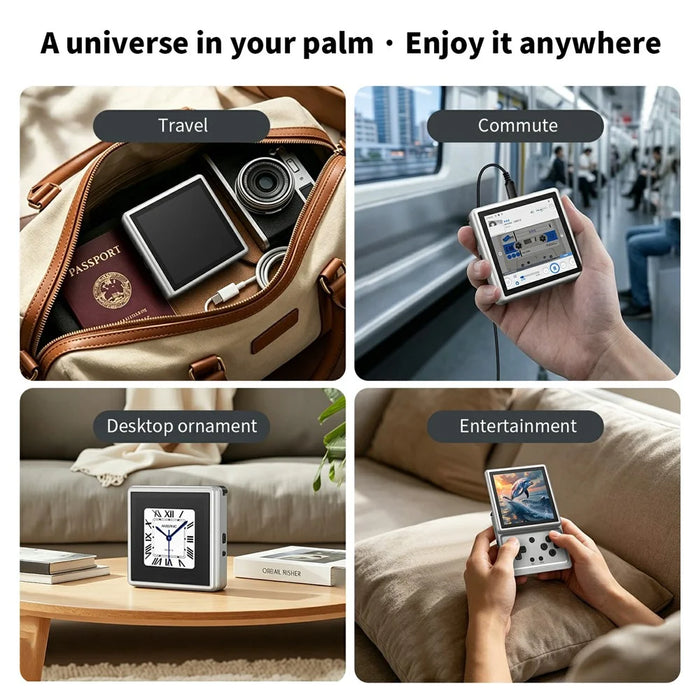ANBERNIC RG Rotate Handheld Game Console 3.5 Inch IPS Touchscreen Aluminum Alloy Rotatable Screen Android 12 Gaming Device - Silver - 5