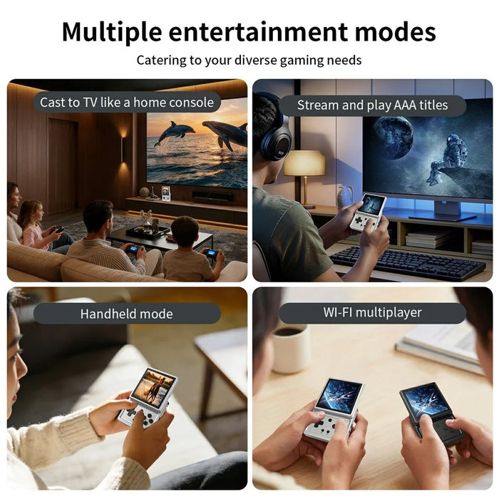 ANBERNIC RG Rotate Handheld Game Console 3.5 Inch IPS Touchscreen Aluminum Alloy Rotatable Screen Android 12 Gaming Device - Silver - 6