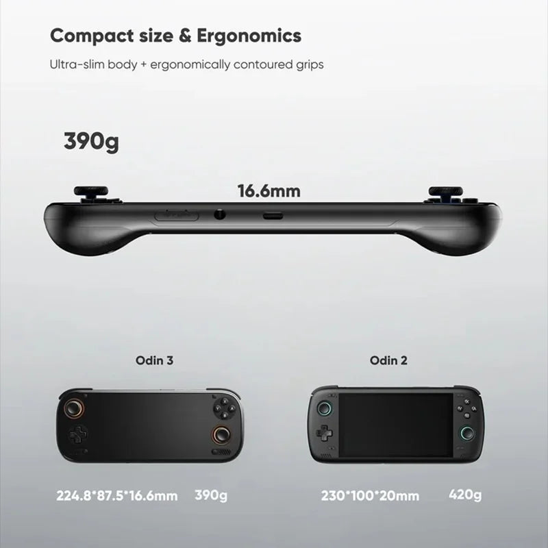 AYN Odin 3 Retro Gamepad 8+128GB Android 15 Handheld Gaming Console 6 Inch AMOLED Screen with Hall Effect Joysticks - Black - 6