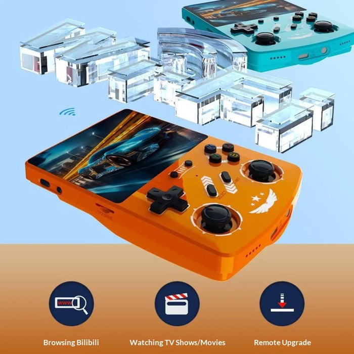 R40XX Handheld Game Console 4.2 inch IPS Screen 128GB Linux System Bluetooth-compatible Video Player - Orange - 3