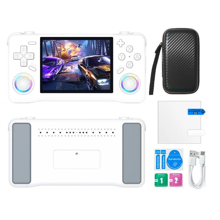XF35H 128G Storage Open Source Handheld Game Console 3.5 inch IPS Display 30+ Emulators for Retro Gaming - White - 1