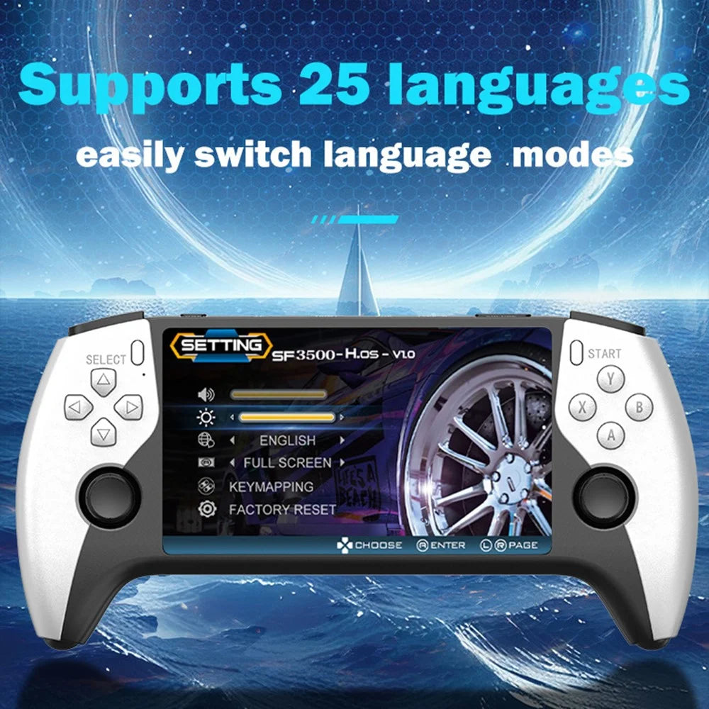SF3500 Retro Handheld Game Console 5 Inch IPS Screen HD TV Output Dual Joystick Portable Gaming Device - 3