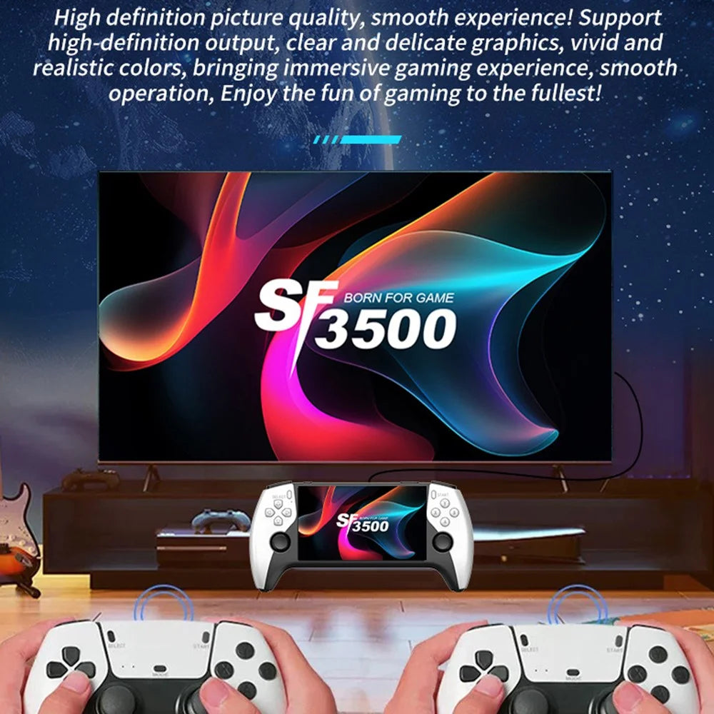 SF3500 Retro Handheld Game Console 5 Inch IPS Screen HD TV Output Dual Joystick Portable Gaming Device - 4