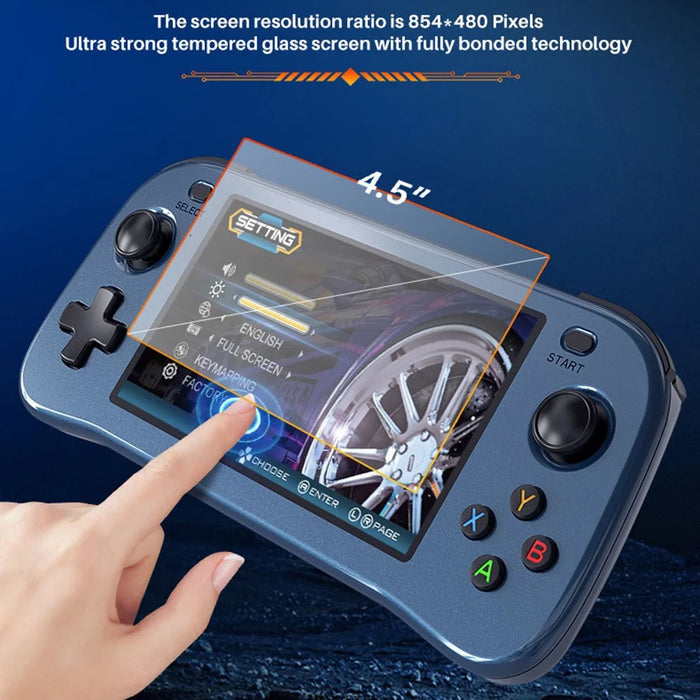 SF3100 Retro Handheld Game Console 4.5 Inch IPS Screen Portable Gaming Device with HD TV Output - Blue - 3