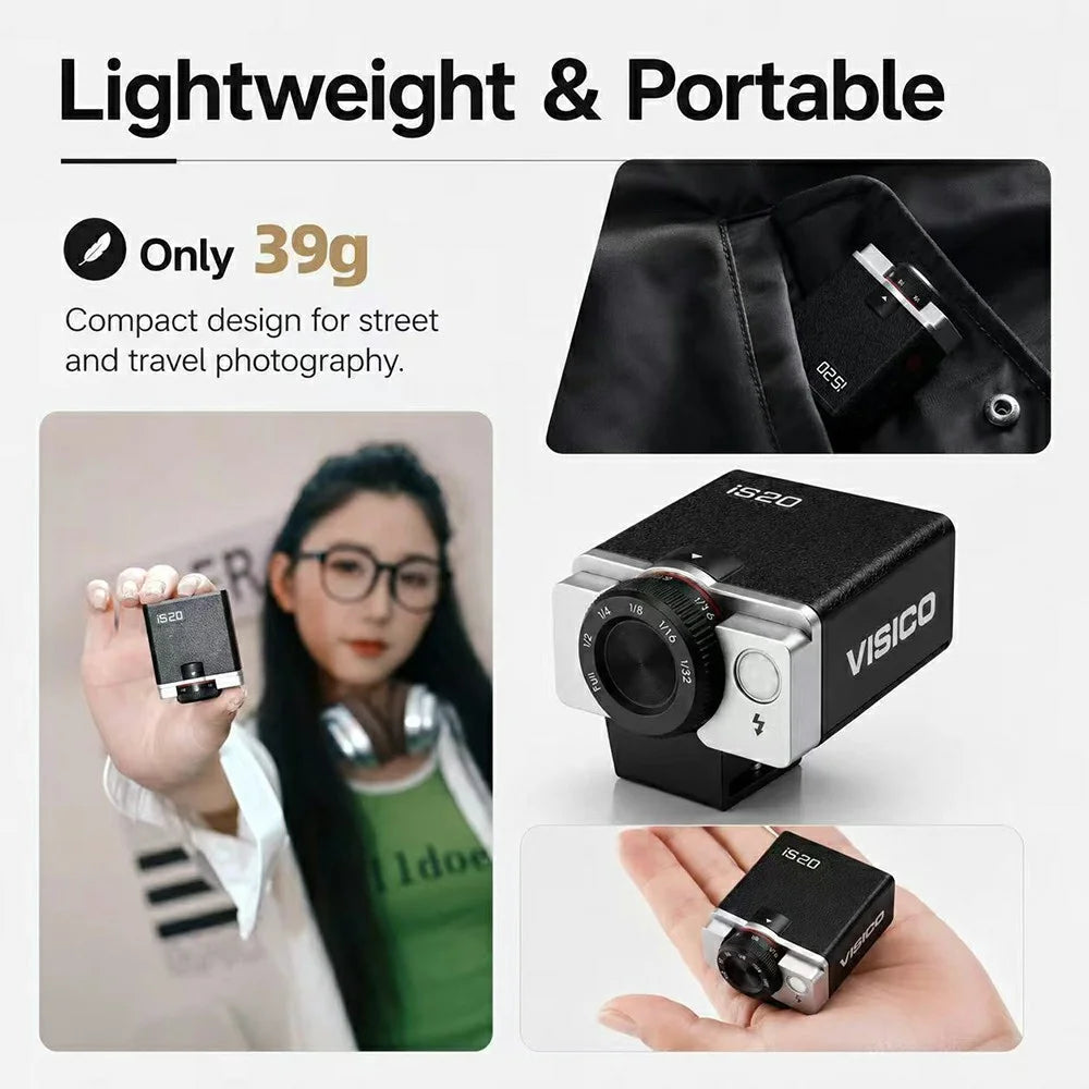 VISICO IS20 Camera Flash Light 450 Flashes 6 Power Levels for DSLR Mirrorless Photography - Black - 7