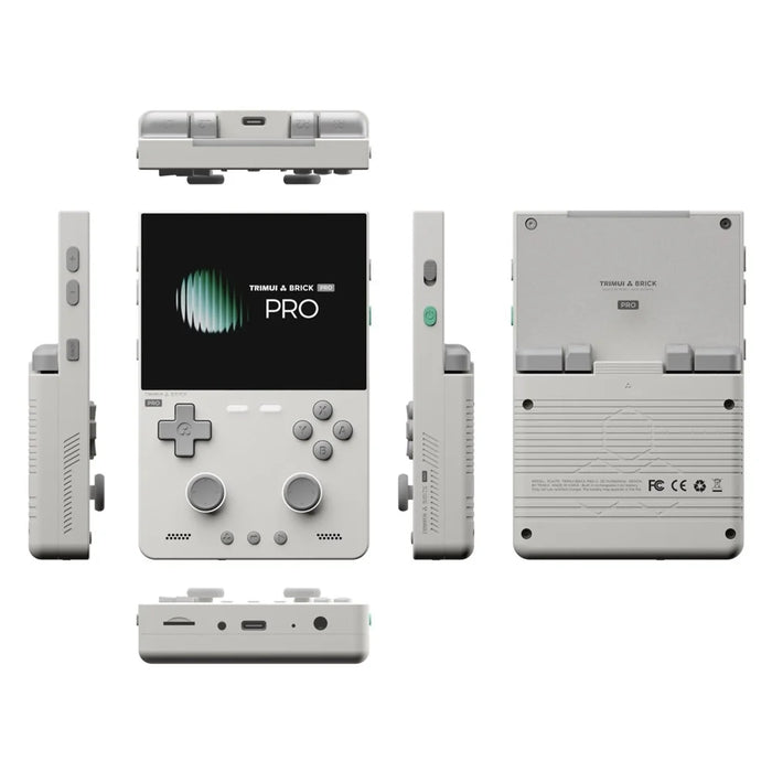 TRIMUI Brick Pro Handheld Game Console with 128GB TF Card Dual Hall Joysticks 3.95 inch IPS Screen Linux Retro Gamepad - White - 3