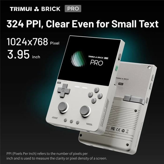 TRIMUI Brick Pro Handheld Game Console with 128GB TF Card Dual Hall Joysticks 3.95 inch IPS Screen Linux Retro Gamepad - White - 7
