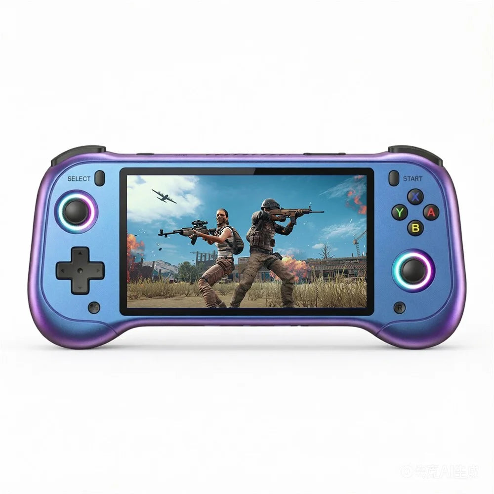 H55 PRO Handheld Game Console with 64GB TF Card 5.5 Inch IPS Screen Dual Joysticks WiFi Retro Gamepad - Iridescent Purple - 1