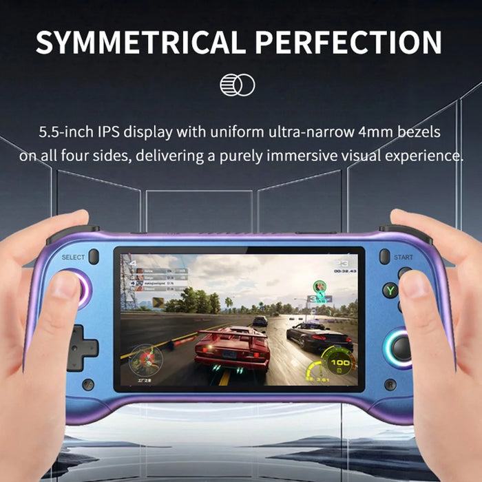 H55 PRO Handheld Game Console with 64GB TF Card 5.5 Inch IPS Screen Dual Joysticks WiFi Retro Gamepad - Iridescent Purple - 2