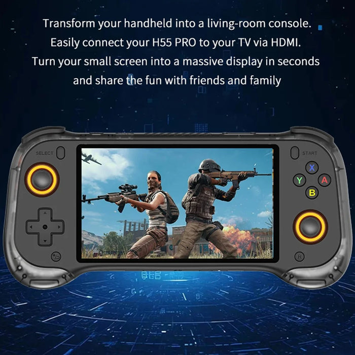 H55 PRO Handheld Game Console with 64GB TF Card 5.5 Inch IPS Screen Dual Joysticks WiFi Retro Gamepad - Iridescent Purple - 5