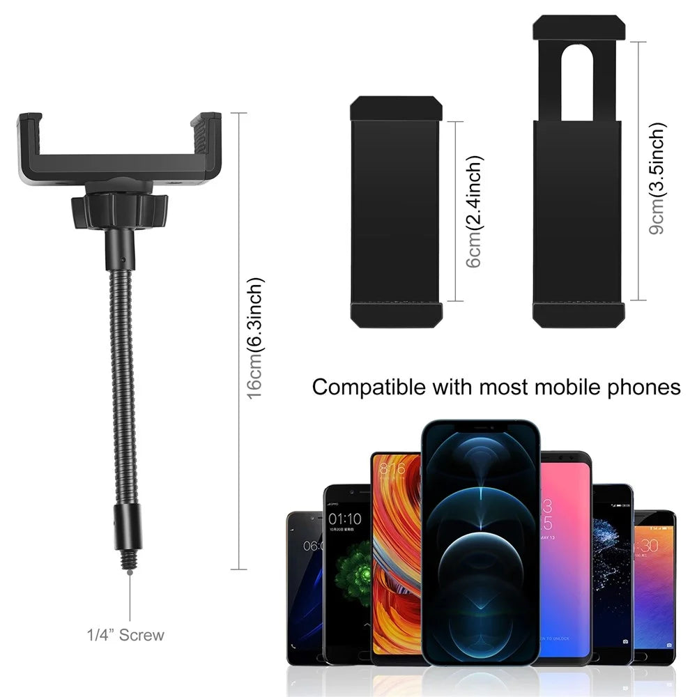 PULUZ PU501B Flexible Clip Mount Holder with Clamping Base for iPhone Samsung Huawei, etc. Smart Phones - 6