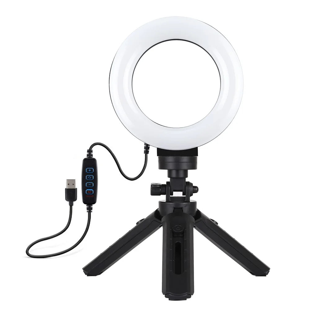 PULUZ PKT3058B 4.7-inch 12cm USB 3 Modes Dimmable Vlogging Photography Video LED Ring Lights + Tripod Mount Kit - 2