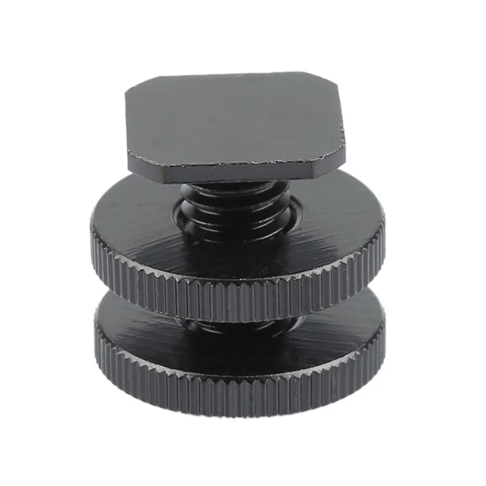 1/4 inch Flash Hot Shoe Mount Adapter to Tripod Screw Converter with Double Nuts for DSLR Camera - 4