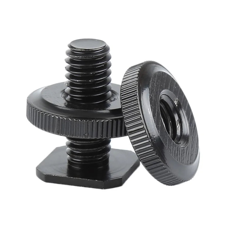1/4 inch Flash Hot Shoe Mount Adapter to Tripod Screw Converter with Double Nuts for DSLR Camera - 6