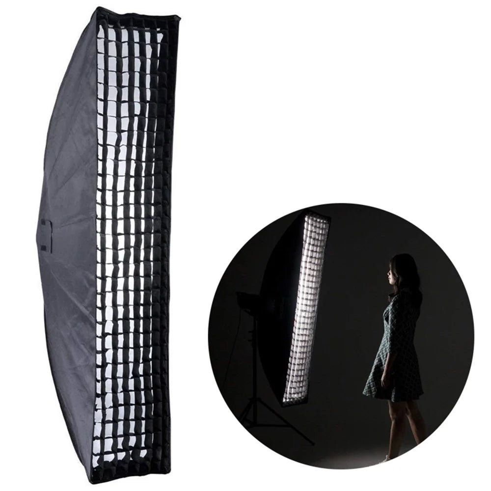 PSCS3A Rectangular Honeycomb Grid Studio Strobe Softbox Diffuser for Studio Strobe 35x160cm - 1