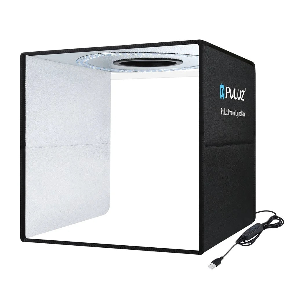 PULUZ PU5041B Foldable 40cm Photo Studio LED Ring Light Box Dimmable Desktop Shooting Tent Photography Softbox with 12 Colors Background - 2