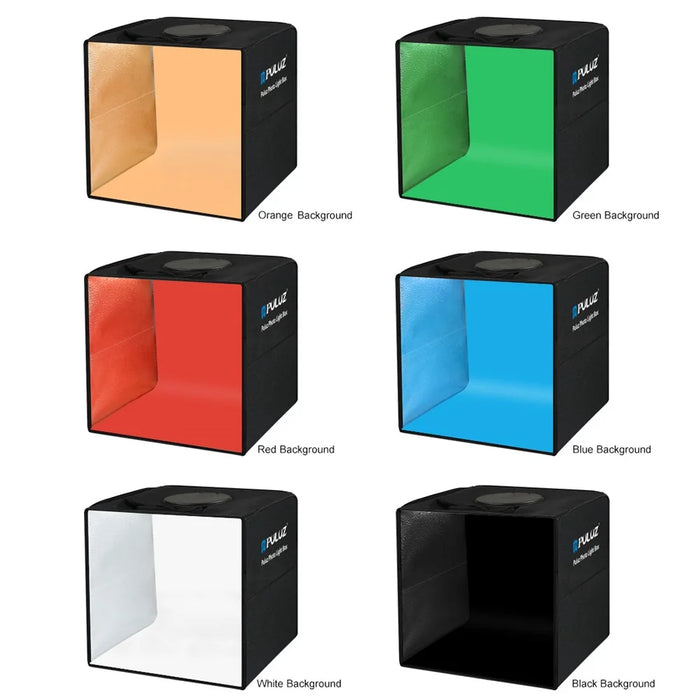 PULUZ PU5032B Portable 30cm Photo Studio Box Foldable Ring LED Light Photography Softbox Shooting Tent with 6 Colors Background - 2